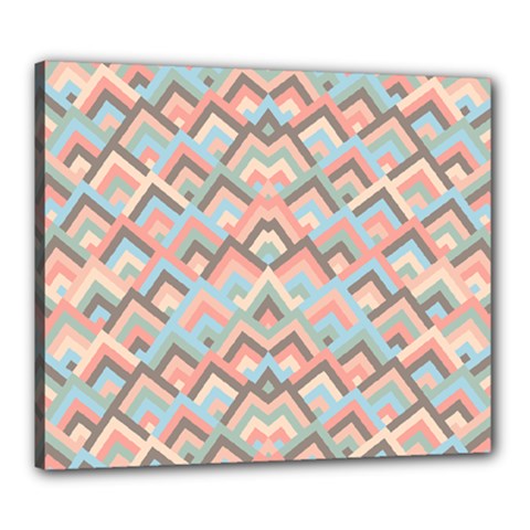 Trendy Chic Modern Chevron Pattern Canvas 24  X 20  by GardenOfOphir