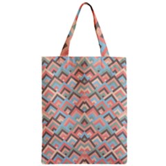 Trendy Chic Modern Chevron Pattern Zipper Classic Tote Bags by GardenOfOphir