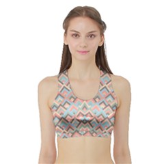 Trendy Chic Modern Chevron Pattern Women s Sports Bra With Border by GardenOfOphir