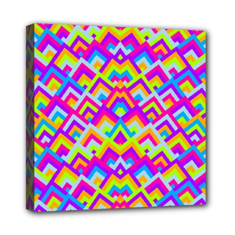 Colorful Trendy Chic Modern Chevron Pattern Mini Canvas 8  X 8  by GardenOfOphir