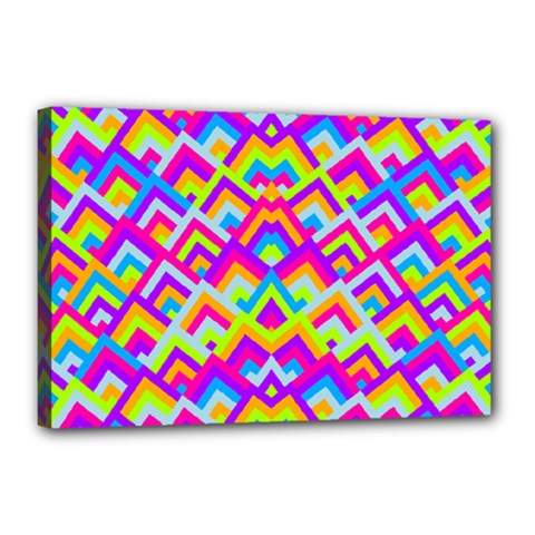 Colorful Trendy Chic Modern Chevron Pattern Canvas 18  X 12  by GardenOfOphir