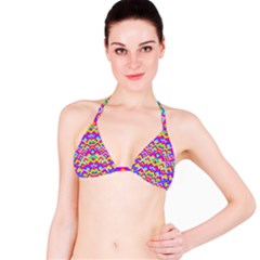 Colorful Trendy Chic Modern Chevron Pattern Bikini Tops by GardenOfOphir