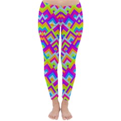 Colorful Trendy Chic Modern Chevron Pattern Winter Leggings by GardenOfOphir