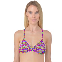 Colorful Trendy Chic Modern Chevron Pattern Reversible Tri Bikini Tops by GardenOfOphir