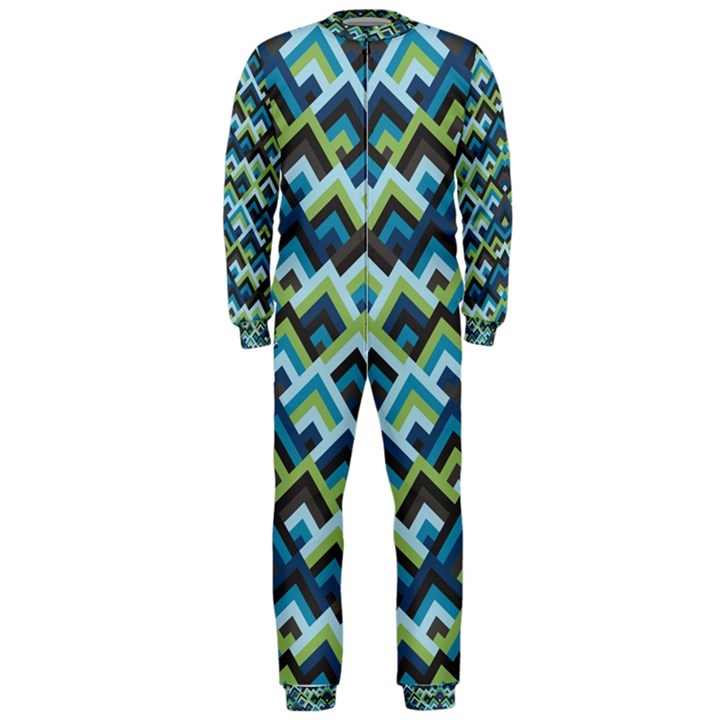 Trendy Chic Modern Chevron Pattern OnePiece Jumpsuit (Men) 