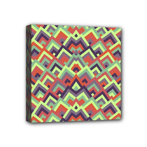 Trendy Chic Modern Chevron Pattern Mini Canvas 4  X 4  by GardenOfOphir