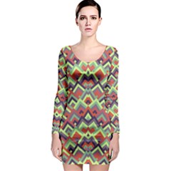 Trendy Chic Modern Chevron Pattern Long Sleeve Bodycon Dresses by GardenOfOphir