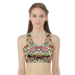 Trendy Chic Modern Chevron Pattern Women s Sports Bra With Border by GardenOfOphir