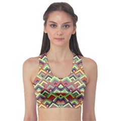 Trendy Chic Modern Chevron Pattern Sports Bra by GardenOfOphir