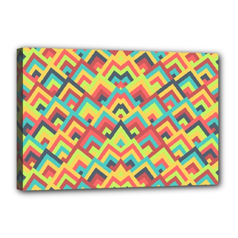 Trendy Chic Modern Chevron Pattern Canvas 18  X 12 