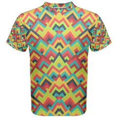 Trendy Chic Modern Chevron Pattern Men s Cotton Tees by GardenOfOphir