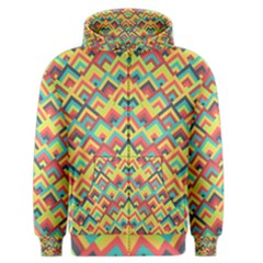 Trendy Chic Modern Chevron Pattern Men s Zipper Hoodies by GardenOfOphir