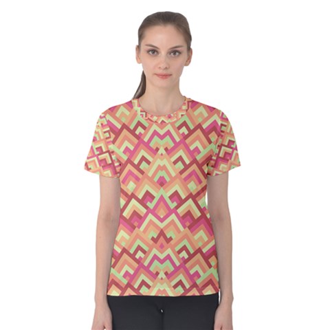 Trendy Chic Modern Chevron Pattern Women s Cotton Tees by GardenOfOphir