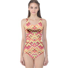 Trendy Chic Modern Chevron Pattern Women s One Piece Swimsuits by GardenOfOphir