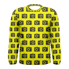 Modern Chic Vector Camera Illustration Pattern Men s Long Sleeve T-shirts