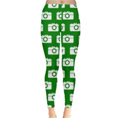 Modern Chic Vector Camera Illustration Pattern Women s Leggings by GardenOfOphir