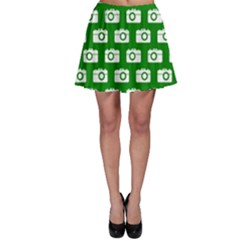 Modern Chic Vector Camera Illustration Pattern Skater Skirts by GardenOfOphir