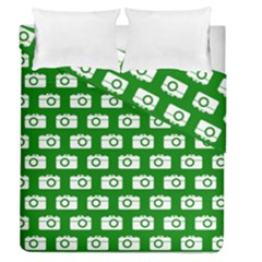 Modern Chic Vector Camera Illustration Pattern Duvet Cover (full/queen Size) by GardenOfOphir