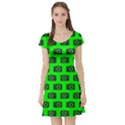 Modern Chic Vector Camera Illustration Pattern Short Sleeve Skater Dresses View1