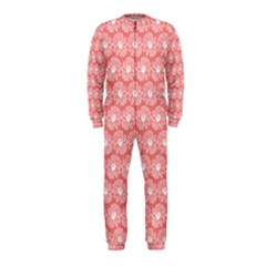 Coral Pink Gerbera Daisy Vector Tile Pattern Onepiece Jumpsuit (kids)