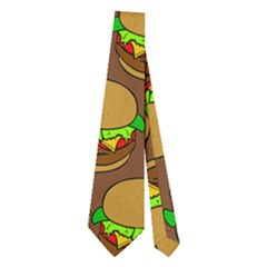 Burger Snadwich Food Tile Pattern Neckties (two Side)  by GardenOfOphir