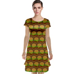 Burger Snadwich Food Tile Pattern Cap Sleeve Nightdresses by GardenOfOphir