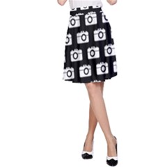 Modern Chic Vector Camera Illustration Pattern A-line Skirts