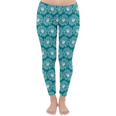 Gerbera Daisy Vector Tile Pattern Winter Leggings by GardenOfOphir