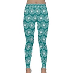 Gerbera Daisy Vector Tile Pattern Yoga Leggings by GardenOfOphir