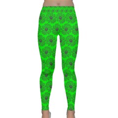 Gerbera Daisy Vector Tile Pattern Yoga Leggings by GardenOfOphir