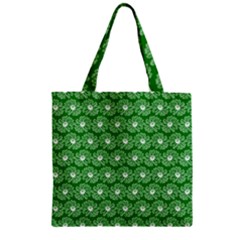 Gerbera Daisy Vector Tile Pattern Zipper Grocery Tote Bags by GardenOfOphir