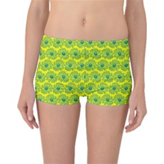 Gerbera Daisy Vector Tile Pattern Boyleg Bikini Bottoms by GardenOfOphir