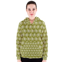 Gerbera Daisy Vector Tile Pattern Women s Zipper Hoodies by GardenOfOphir