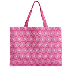 Pink Gerbera Daisy Vector Tile Pattern Zipper Tiny Tote Bags by GardenOfOphir