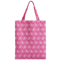 Pink Gerbera Daisy Vector Tile Pattern Zipper Classic Tote Bags by GardenOfOphir