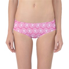 Pink Gerbera Daisy Vector Tile Pattern Classic Bikini Bottoms by GardenOfOphir