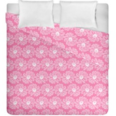 Pink Gerbera Daisy Vector Tile Pattern Duvet Cover (king Size) by GardenOfOphir