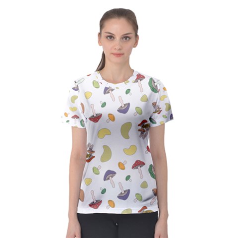 Mushrooms Pattern Women s Sport Mesh Tees by Famous