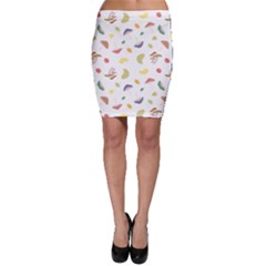 Mushrooms Pattern White Line Bodycon Skirts by Famous