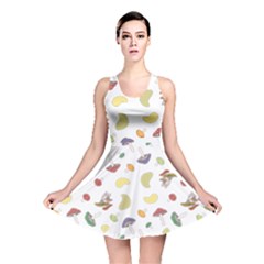 Mushrooms 002b Reversible Skater Dresses by Famous