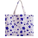 Sweet Shiny Flora Blue Zipper Tiny Tote Bags View1