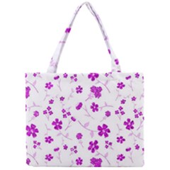 Sweet Shiny Floral Pink Tiny Tote Bags by ImpressiveMoments