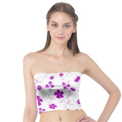 Sweet Shiny Floral Pink Women s Tube Tops by ImpressiveMoments