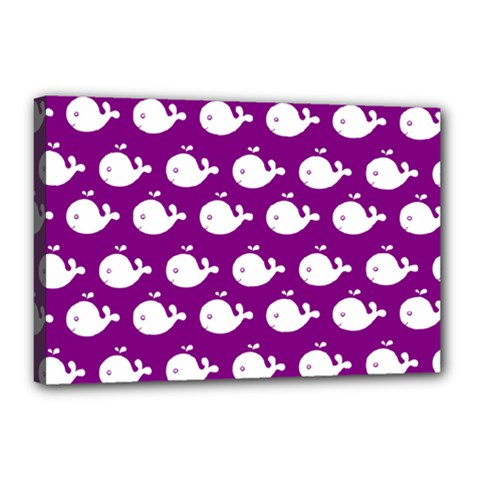 Cute Whale Illustration Pattern Canvas 18  X 12  by GardenOfOphir