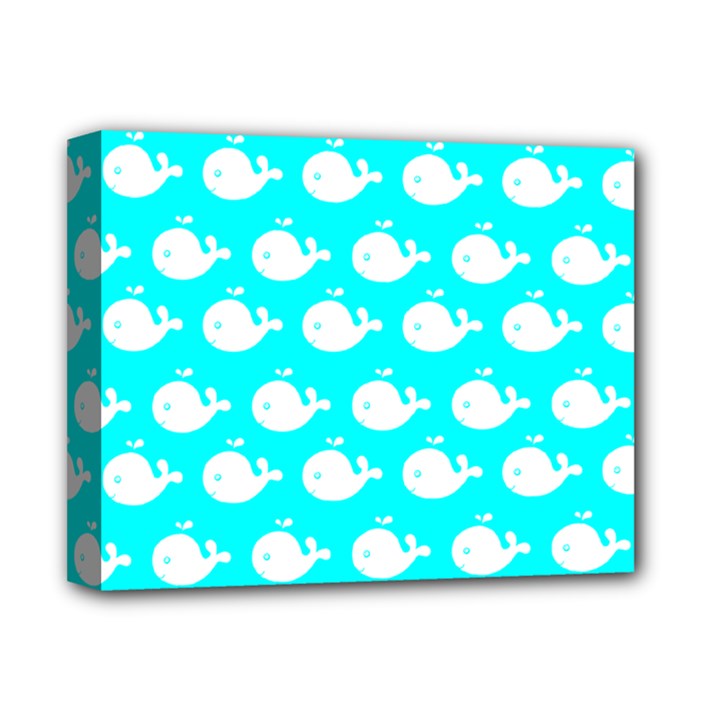 Cute Whale Illustration Pattern Deluxe Canvas 14  x 11 