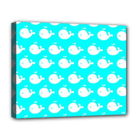 Cute Whale Illustration Pattern Deluxe Canvas 20  X 16   by GardenOfOphir