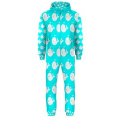 Cute Whale Illustration Pattern Hooded Jumpsuit (men) 