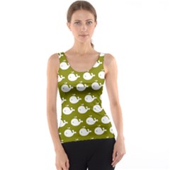 Cute Whale Illustration Pattern Tank Tops by GardenOfOphir