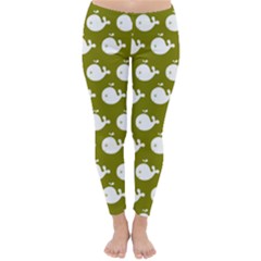 Cute Whale Illustration Pattern Winter Leggings