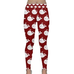 Cute Whale Illustration Pattern Yoga Leggings by GardenOfOphir